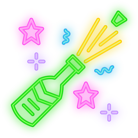 Champagne Neon Icon